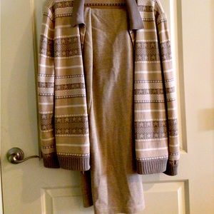 Beautiful beige knit long skirt and jacket